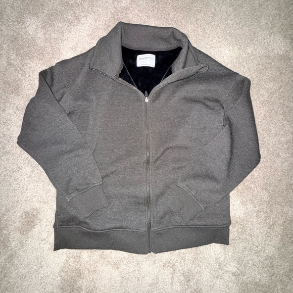 Mondetta Gray Bomber Jacket Soft Cotton Blend - Picture 3 of 4